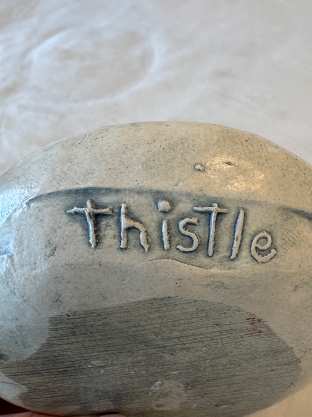 Salt Marsh Pottery Handcrafted Botanical Thistle Wall Art Plate or Trinket Bowl - Picture 4 of 8